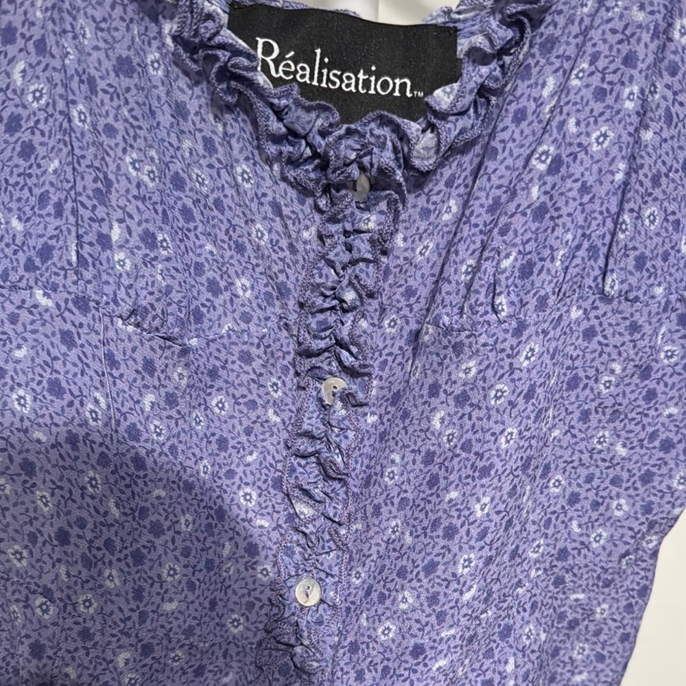 REALISATION PAR Purple Ruched DRESS - Picture 4 of 4